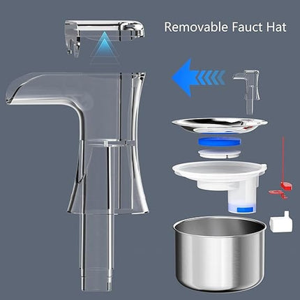 HMA Dog and cat Automatic Stainless Steel Pet Water Fountain Quiet Cat Drinking Dispenser 2 L