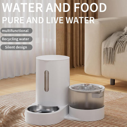 HMA Dog and cat Automatic water and Feeder For Cat And Dog 2 in 1