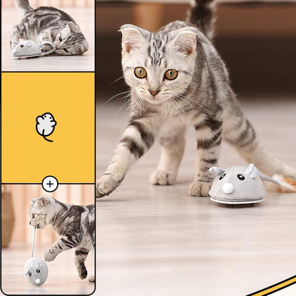 HMA Dog and cat Cat Toy Automatic Moving Mouse with Furry Tail