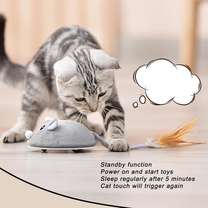 HMA Dog and cat Cat Toy Automatic Moving Mouse with Furry Tail