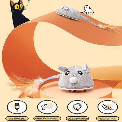 HMA Dog and cat Cat Toy Automatic Moving Mouse with Furry Tail