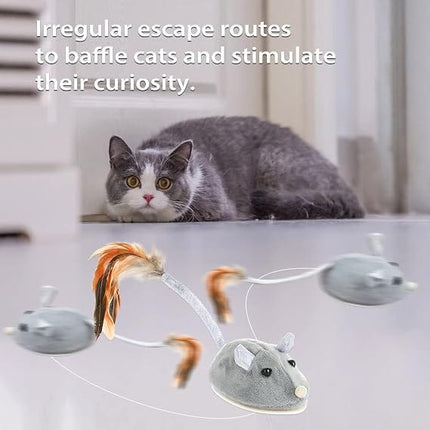HMA Dog and cat Cat Toy Automatic Moving Mouse with Furry Tail