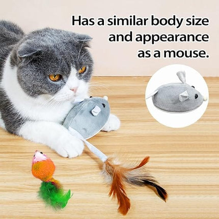 HMA Dog and cat Cat Toy Automatic Moving Mouse with Furry Tail