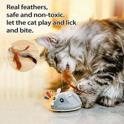 HMA Dog and cat Cat Toy Automatic Moving Mouse with Furry Tail