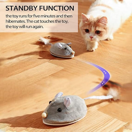HMA Dog and cat Cat Toy Automatic Moving Mouse with Furry Tail