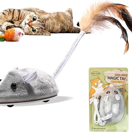 HMA Dog and cat Cat Toy Automatic Moving Mouse with Furry Tail