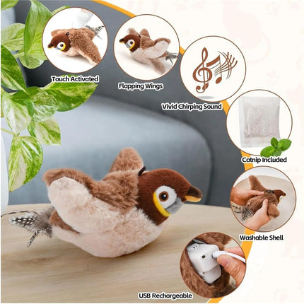 HMA Dog and cat Cat Toy Moving Bird Interactive Toy for Cat and Bird