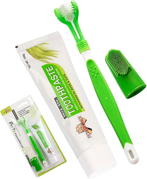 HMA Dog and cat Complete Pet Oral Care Kit with Toothpaste and Brushes