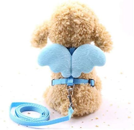 HMA Dog and cat Coolcat Angel Wing Design Pet Harness and Leash Set Blue