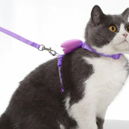 HMA Dog and cat Coolcat Angel Wing Design Pet Harness and Leash Set Red