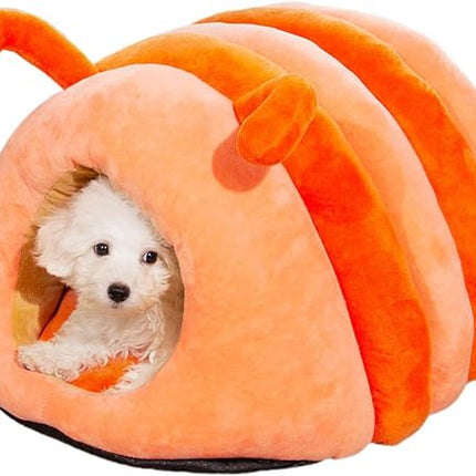 HMA Dog and cat Cute Caterpillar Cat House and Pet Cave 50x45cm Soft Plush Covered Dog and Cat Bed
