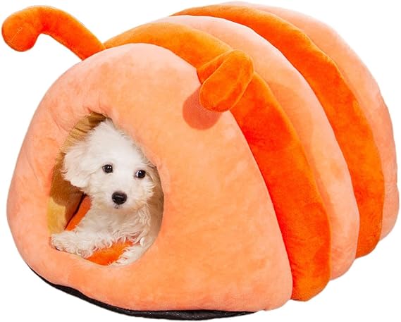 HMA Dog and cat Cute Caterpillar Cat House and Pet Cave 50x45cm Soft Plush Covered Dog and Cat Bed