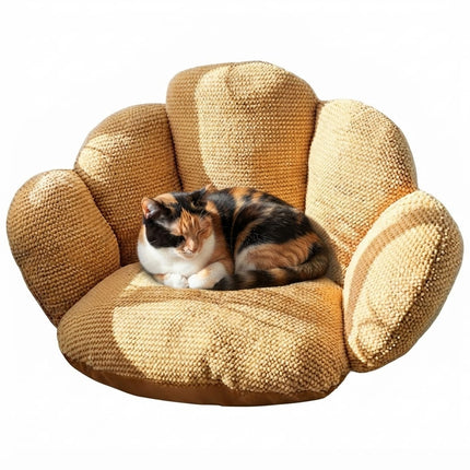 HMA Dog and cat Cute Flower Plush Pet Bed for Puppies and Cats Beige 63x43cm