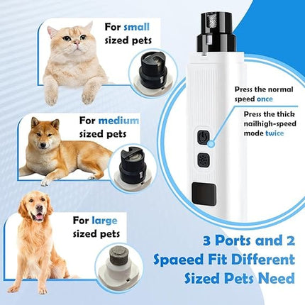 HMA Dog and cat Electric Pet Nail Grinder with Adjustable Speeds for Efficient Pet Grooming