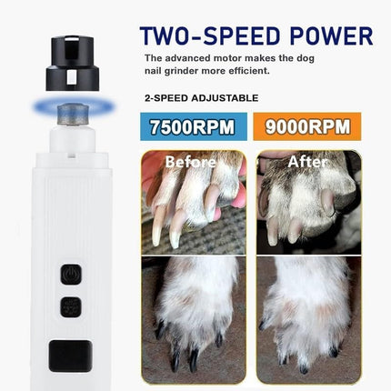 HMA Dog and cat Electric Pet Nail Grinder with Adjustable Speeds for Efficient Pet Grooming