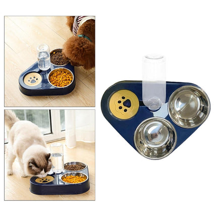 HMA Dog and cat Feeder Dog Bowl 3-in-1 Water and Food