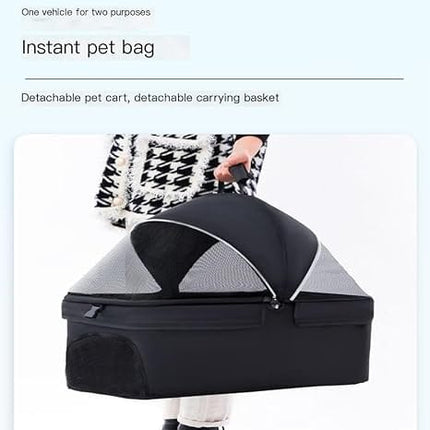 HMA Dog and cat Foldable and Portable small Dog Stroller up to 20 kg - black