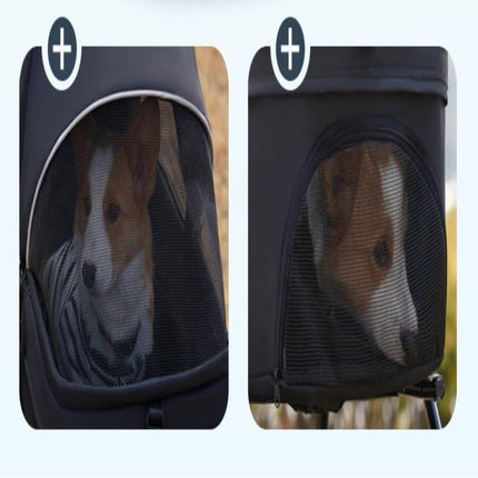 HMA Dog and cat Foldable and Portable small Dog Stroller up to 20 kg - black