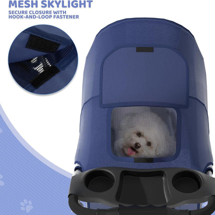 HMA Dog and cat Foldable and Portable small Dog Stroller up to 20 kg Blue