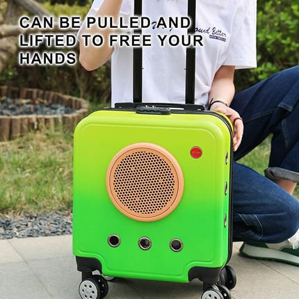 HMA Dog and cat Hard Sided Dog Carriers for Small Dogs with Wheels and Handle  Lime Green Gradient
