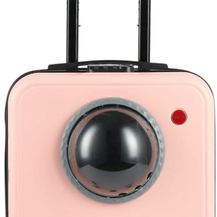 HMA Dog and cat Hard Sided Dog Carriers for Small Dogs with Wheels and Handle Pink
