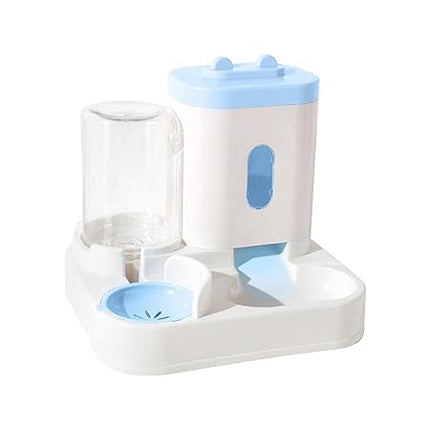 HMA Dog and cat Pet Feeder Bowl 2-in-1 Water and Food Blue