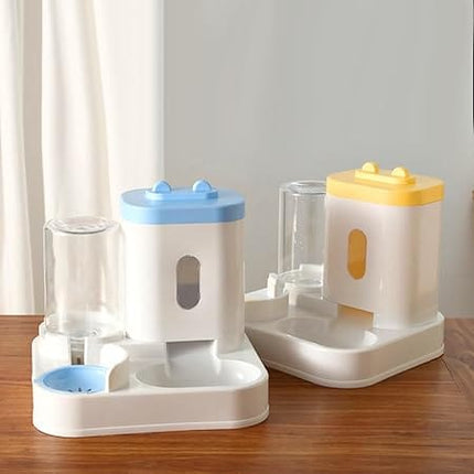 HMA Dog and cat Pet Feeder Bowl 2-in-1 Water and Food Blue