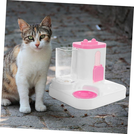 HMA Dog and cat Pet Feeder Bowl 2-in-1 Water and Food Pink