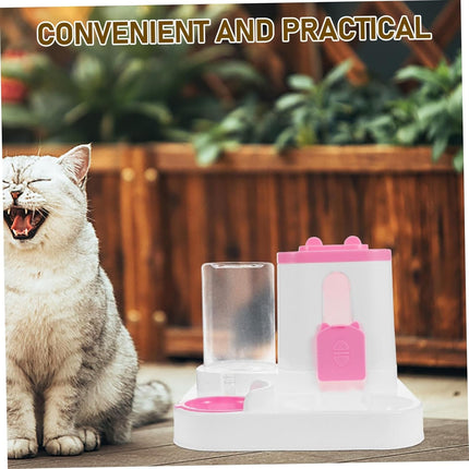 HMA Dog and cat Pet Feeder Bowl 2-in-1 Water and Food Pink