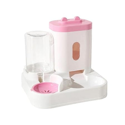 HMA Dog and cat Pet Feeder Bowl 2-in-1 Water and Food Pink