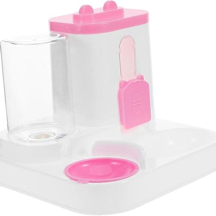 HMA Dog and cat Pet Feeder Bowl 2-in-1 Water and Food Pink