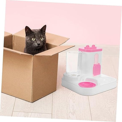 HMA Dog and cat Pet Feeder Bowl 2-in-1 Water and Food Pink