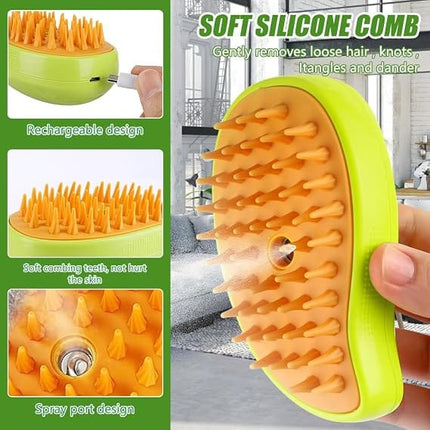 HMA Dog and cat Pet Spray Massage Comb and Pet Brush with Charging Cable