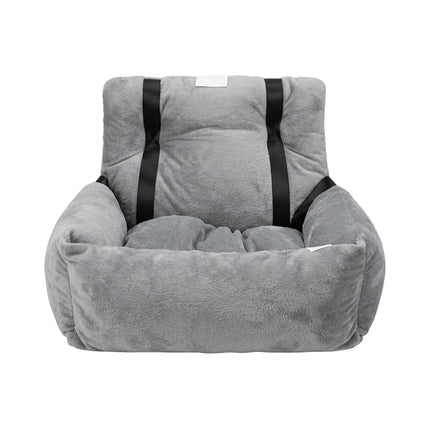 HMA Dog and cat Plush Grey Pet Car Booster Seat for Cats and Dog Small Size 45 × 40 cm