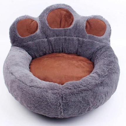 HMA Dog and cat Plush Paw Shape Calming Pet Bed 60x70cm Soft Fluffy Dog and Cat Sofa Bed with Cushion