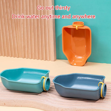 HMA Dog and cat Portable Pet Water Bowl Travel Ready Drinking Attachment for Plastic Bottles Grey
