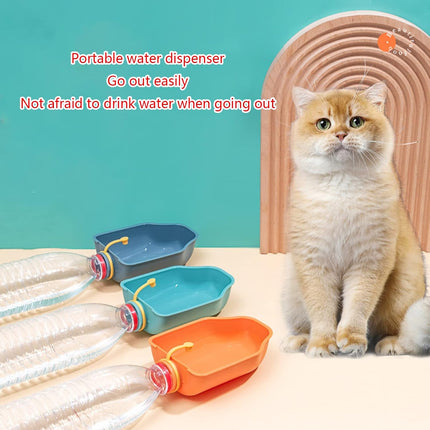 HMA Dog and cat Portable Pet Water Bowl Travel Ready Drinking Attachment for Plastic Bottles Grey