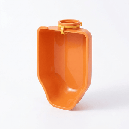 HMA Dog and cat Portable Pet Water Bowl Travel Ready Drinking Attachment for Plastic Bottles Orange