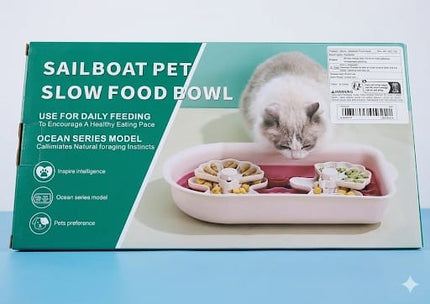 HMA Dog and cat Sailboat Per Slow Food Bowl