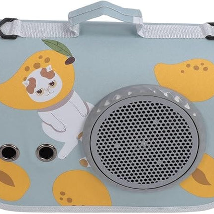 HMA Dog and cat SAMSIER Pet Carrier for Small Cat and Dog Blue Lemon Print