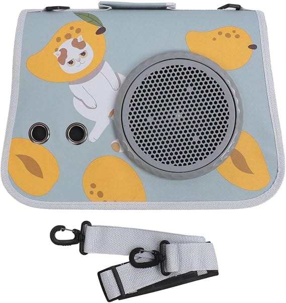 HMA Dog and cat SAMSIER Pet Carrier for Small Cat and Dog Blue Lemon Print