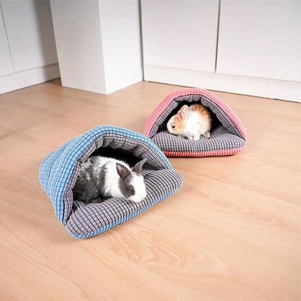 HMA Dog and cat Semi-Enclosed Small Animal And Kitten Sleeping Bag Bed 12.6"x11.81"x6.3" Soft Polar Fleece Kennel Nest