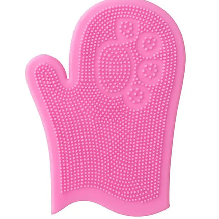 HMA Dog and cat Silicone Pet Grooming Glove for Dogs And Cats  Bath Brush Hair Removal And Massage Mitt pink