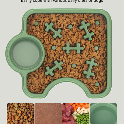 HMA Dog and cat Slow Feeder Dog Bowl 2-in-1 Water and Food