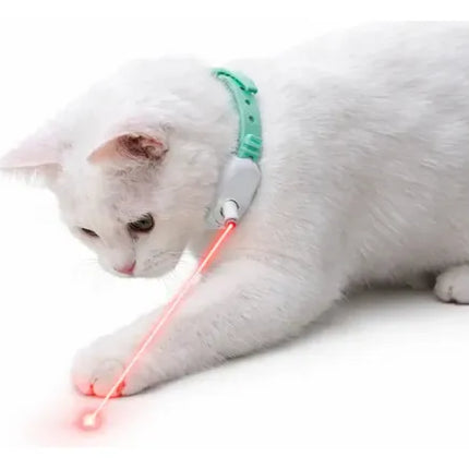 HMA Dog and cat Smart Hands Free Laser Cat Toy Collar Interactive Wearable Pointer Blue