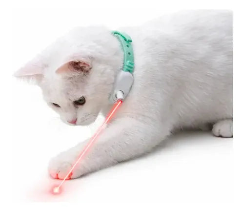 HMA Dog and cat Smart Hands Free Laser Cat Toy Collar Interactive Wearable Pointer Blue