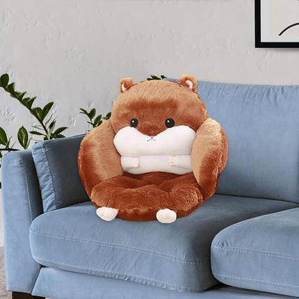 HMA Dog and cat Soft Plush Hamster Cat Bed Warm Enclosed Sofa Cushion Nest for Kittens and Small Dogs in Brown 55cm