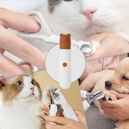 HMA Dog and cat Super Quiet Electric Pet Nail Trimmer with LED Light