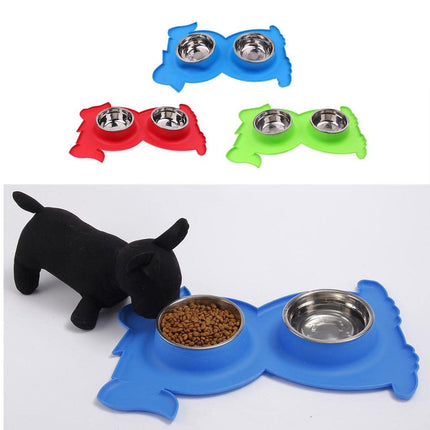 HMA Dog and cat two bowl water and food For pet