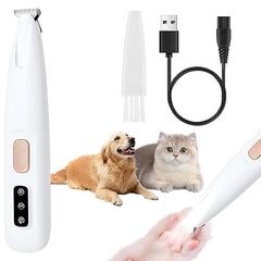 HMA Dog and cat USB Rechargeable Pet Hair Trimmer and Paw Grooming Clipper for Cats And Dogs